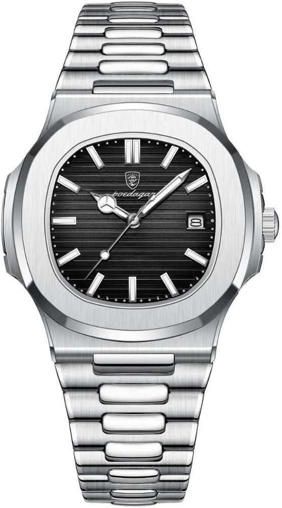 Boedogaer Black Dial Luxury Steel Watch – Men's Edition