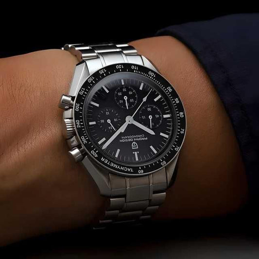 Men's Chronograph Watch – Black Dial Edition
